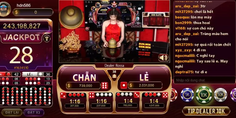 Giao diện xóc đĩa Sunwin